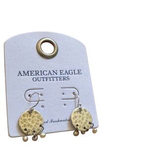 American Eagle Outfitters Hammered Gold Stud and Dangle BeadsxEarrings